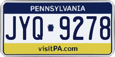 PA license plate JYQ9278