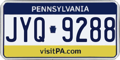PA license plate JYQ9288