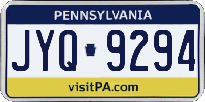 PA license plate JYQ9294