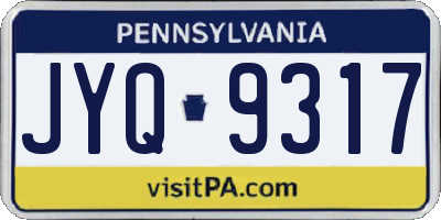 PA license plate JYQ9317