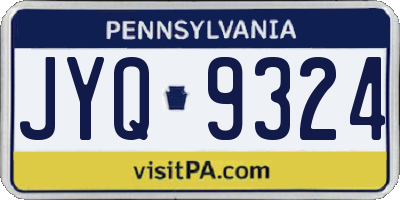 PA license plate JYQ9324