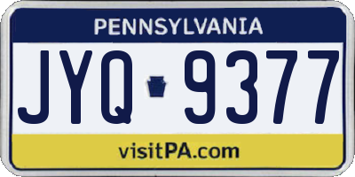 PA license plate JYQ9377