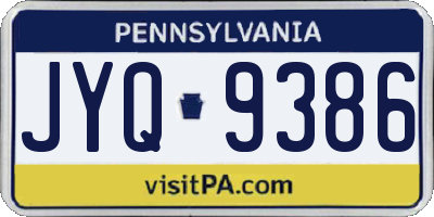 PA license plate JYQ9386