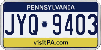 PA license plate JYQ9403