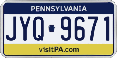 PA license plate JYQ9671