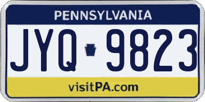 PA license plate JYQ9823