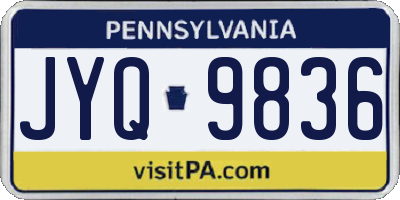 PA license plate JYQ9836