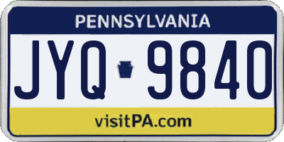 PA license plate JYQ9840