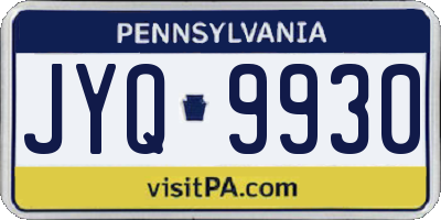PA license plate JYQ9930