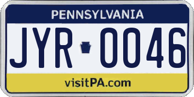 PA license plate JYR0046