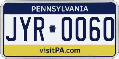PA license plate JYR0060