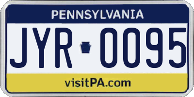PA license plate JYR0095