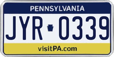 PA license plate JYR0339