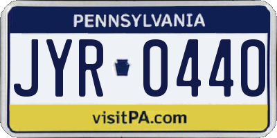 PA license plate JYR0440
