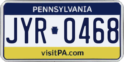 PA license plate JYR0468
