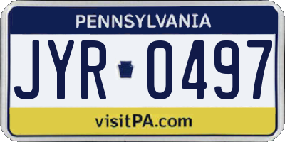 PA license plate JYR0497