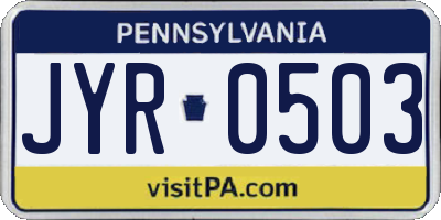 PA license plate JYR0503