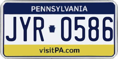 PA license plate JYR0586
