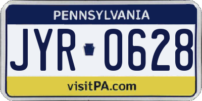 PA license plate JYR0628