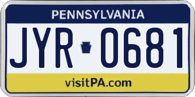 PA license plate JYR0681