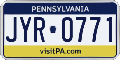 PA license plate JYR0771