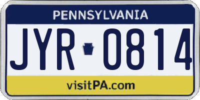 PA license plate JYR0814
