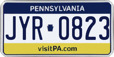 PA license plate JYR0823