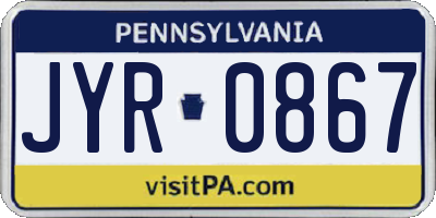 PA license plate JYR0867