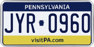PA license plate JYR0960
