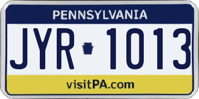 PA license plate JYR1013