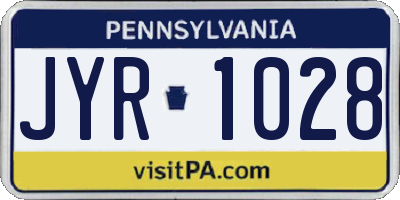 PA license plate JYR1028