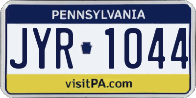 PA license plate JYR1044