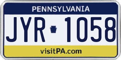 PA license plate JYR1058