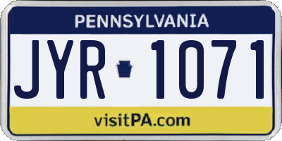 PA license plate JYR1071