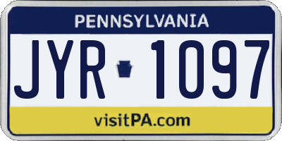 PA license plate JYR1097