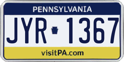 PA license plate JYR1367