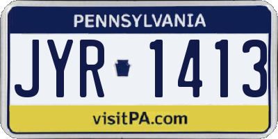 PA license plate JYR1413