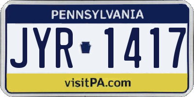 PA license plate JYR1417