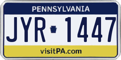 PA license plate JYR1447