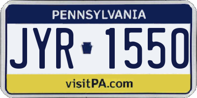 PA license plate JYR1550