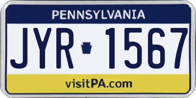 PA license plate JYR1567
