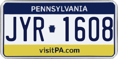 PA license plate JYR1608