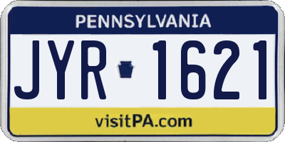 PA license plate JYR1621