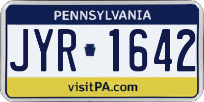 PA license plate JYR1642