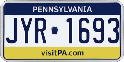 PA license plate JYR1693