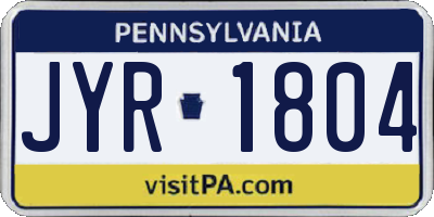 PA license plate JYR1804