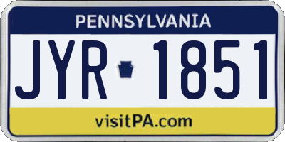 PA license plate JYR1851