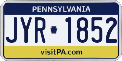 PA license plate JYR1852