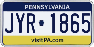 PA license plate JYR1865