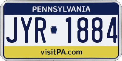 PA license plate JYR1884